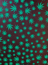 Load image into Gallery viewer, Marijuana on Black Faux Leather
