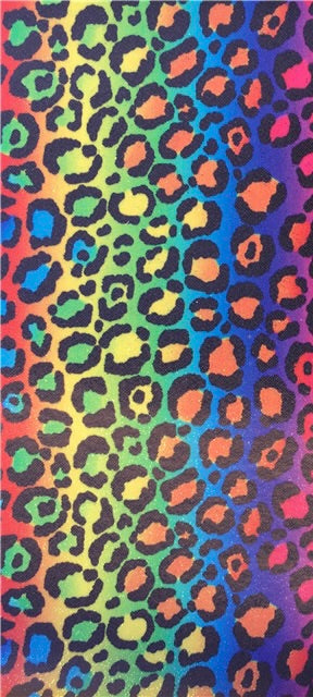 8x12, Lisa Frank Synthetic Leather, Custom Leather Sheets, Brush Strokes  Leather, Rainbow Leather Fabric, Cheetah Leather Sheet, Synthetic Leather